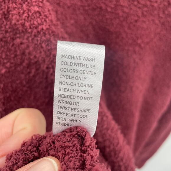 JAMISON NWT Evereve Cozy Chenille Cut Out Maroon Pullover Sweater // XS - Picture 14 of 14
